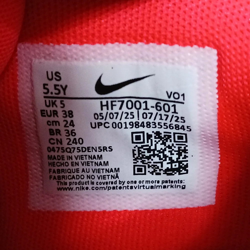 Nike A'One Bright Crimson Pearl Pink GS Basketball Sneakers Shoes Size 5.5Y